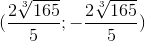 (\frac{2\sqrt[3]{165}}{5};-\frac{2\sqrt[3]{165}}{5})