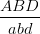 \dpi{100} \frac{ABD}{abd}