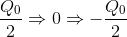 \frac{Q_{0}}{2}\Rightarrow 0\Rightarrow - \frac{Q_{0}}{2}