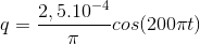 q=\frac{2,5.10^{-4}}{\pi }cos(200\pi t)
