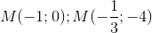 M(-1;0);M(-\frac{1}{3};-4)