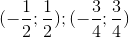 (-\frac{1}{2};\frac{1}{2});(-\frac{3}{4};\frac{3}{4})