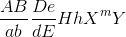 \frac{AB}{ab}\frac{De}{dE}HhX^{m}Y