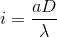 i=\frac{aD}{\lambda }