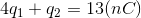 4q_{1}+q_{2}=13(nC)