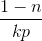 \frac{1-n}{kp}