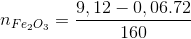 n_{Fe_{2}O_{3}}=frac{9,12-0,06.72}{160}