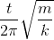 \frac{t}{2\pi }\sqrt{\frac{m}{k}}