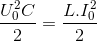\frac{U_{0}^{2}C}{2}=\frac{L.I_{0}^{2}}{2}