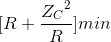 [R+\frace_Z_{C^{2}}{R}]min