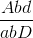 \frac{Abd}{abD}