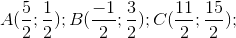 A(\frac{5}{2};\frac{1}{2});B(\frac{-1}{2};\frac{3}{2});C(\frac{11}{2};\frac{15}{2});