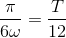 \frac{\pi }{6\omega }=\frac{T}{12}