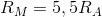 R_{M}=5,5R_{A}