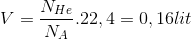 V=\frac{N_{He}}{N_{A}}.22,4=0,16lit