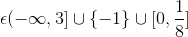 \epsilon (-\infty ,3]\cup \left \{ -1 \right \}\cup [0,\frac{1}{8}]