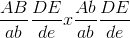 \frac{AB}{ab}\frac{DE}{de}x\frac{Ab}{ab}\frac{DE}{de}