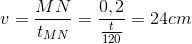 v=\frac{MN}{t_{MN}}=\frac{0,2}{\frac{t}{120}}=24cm