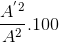 \frac{A^{'2}}{A^{2}}.100