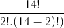 \frac{14!}{2!.(14-2)!)}