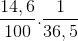 \frac{14,6}{100}.\frac{1}{36,5}