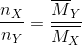 \frac{n_{X}}{n_{Y}}=\frac{\overline{M}_{Y}}{\overline{M_{X}}}