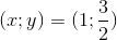 (x;y)=(1;\frac{3}{2})