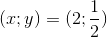 (x;y)=(2;\frac{1}{2})