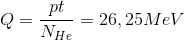 Q=\frac{pt}{N_{He}}=26,25MeV