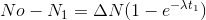 No-N_{1}=\Delta N(1-e^{-\lambda t_{1}})