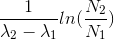 \frac{1}{\lambda _{2}-\lambda _{1}}ln(\frac{N_{2}}{N_{1}})