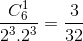 \frac{C_{6}^{1}}{2^{3}.2^{3}}=\frac{3}{32}