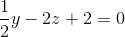 \frac{1}{2}y-2z+2=0