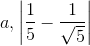 a, \left |\frac{1}{5}-\frac{1}{\sqrt{5}} \right |