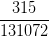 \dpi{100} \frac{315}{131072}