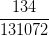 \dpi{100} \frac{134}{131072}
