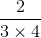 \frac{2}{3\times 4}
