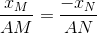 \frac{x_{M}}{AM}=\frac{-x_{N}}{AN}
