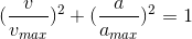(\frac{v}{v_{max}})^{2}+(\frac{a}{a_{max}})^{2}=1