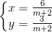 \left\{\begin{matrix} x=\frac{6}{m+2}\\ y=\frac{3}{m+2} \end{matrix}\right.