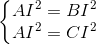\left\{\begin{matrix} AI^{2} = BI^{2} & \\ AI^{2} = CI^{2} & \end{matrix}\right.