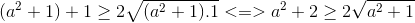 (a^{2}+1)+1\geq 2\sqrt{(a^{2}+1).1}<=>a^{2}+2\geq 2\sqrt{a^{2}+1}