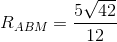 R_{ABM} = frac{5sqrt{42}}{12}
