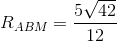 R_{ABM} = \frac{5\sqrt{42}}{12}