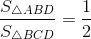\frac{S_{\bigtriangleup ABD}}{S_{\bigtriangleup BCD}} = \frac{1}{2}