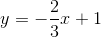 y = - frac{2}{3}x + 1