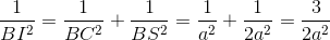 frac{1}e_B{I^2} = frac{1}e_B{C^2} + frac{1}e_B{S^2} = frac{1}e_{a^2} + frac{1}e_2{a^2} = frac{3}e_2{a^2}