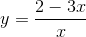 y = frac{2-3x}{x}