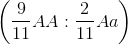 \left ( \frac{9}{11}AA:\frac{2}{11}Aa \right )