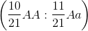 \left ( \frac{10}{21}AA:\frac{11}{21}Aa \right )